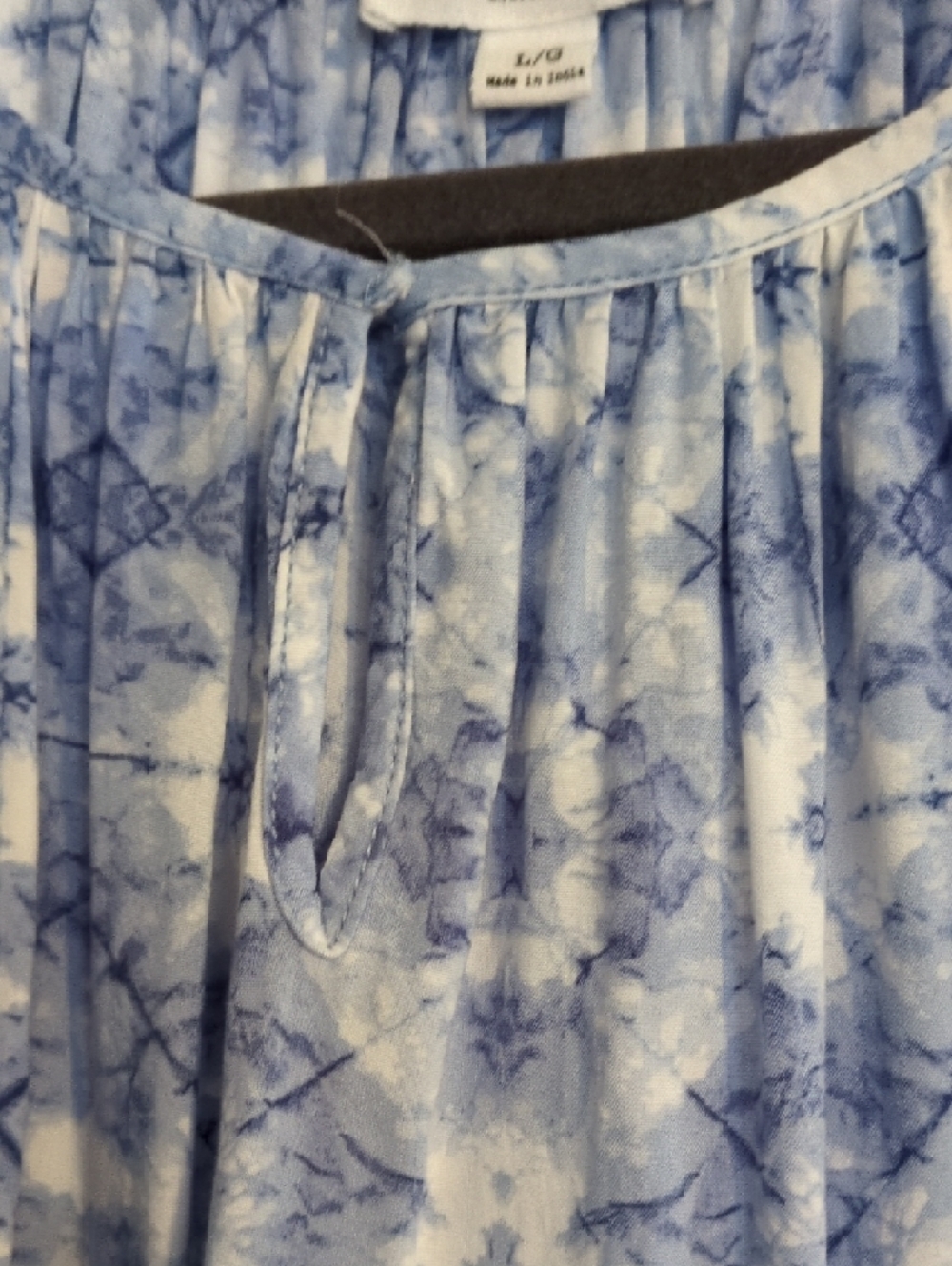 beachlunchlounge Blue and White Printed Peasant Tunic - Picture 5 of 6